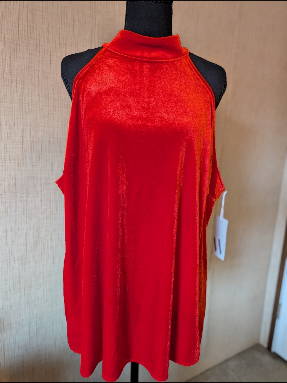 Worthington Red Velvet High Neck Sleeveless Camisole